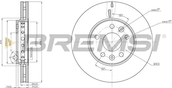 Bremsi CD8507V - Гальмівний диск autozip.com.ua