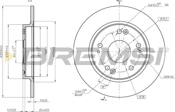 Bremsi CD8524S - Гальмівний диск autozip.com.ua