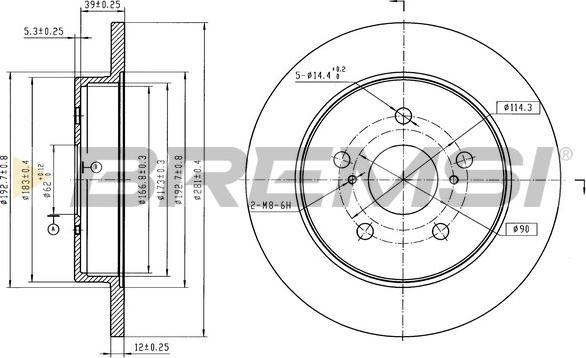 Bremsi CD8643S - Гальмівний диск autozip.com.ua