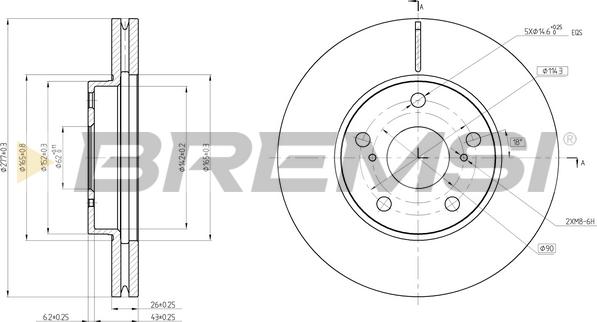Bremsi CD8653V - Гальмівний диск autozip.com.ua
