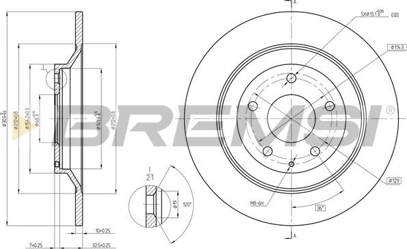 Bremsi CD8609S - Гальмівний диск autozip.com.ua