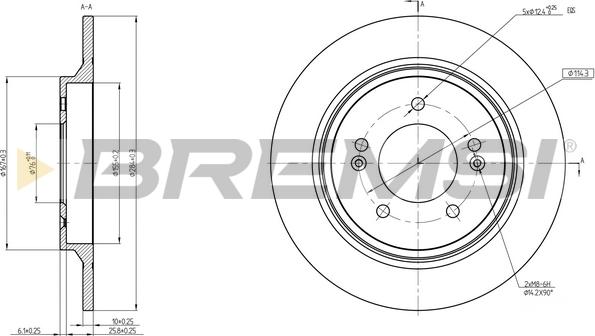 Bremsi CD8604S - Гальмівний диск autozip.com.ua