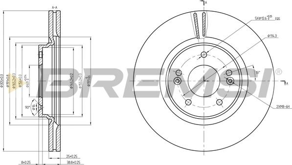 Bremsi CD8680V - Гальмівний диск autozip.com.ua