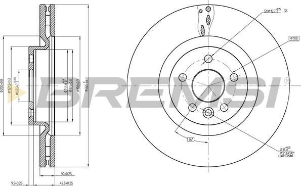 Bremsi CD8632V - Гальмівний диск autozip.com.ua