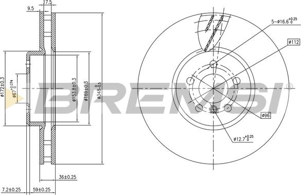 Bremsi CD8625VLS - Гальмівний диск autozip.com.ua