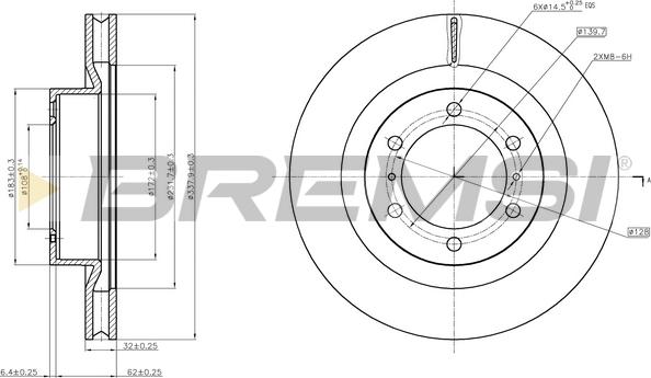 Bremsi CD8093V - Гальмівний диск autozip.com.ua