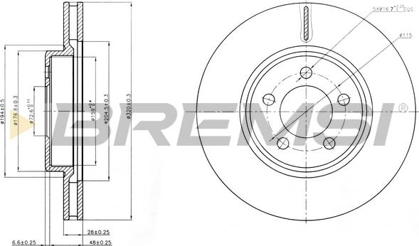 Bremsi CD8065V - Гальмівний диск autozip.com.ua