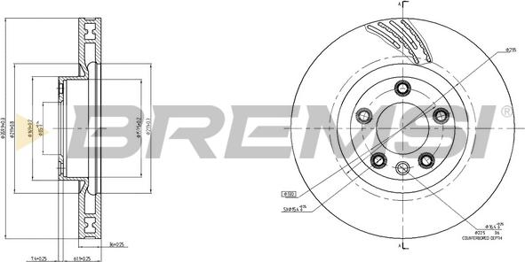 Bremsi CD8019VRD - Гальмівний диск autozip.com.ua