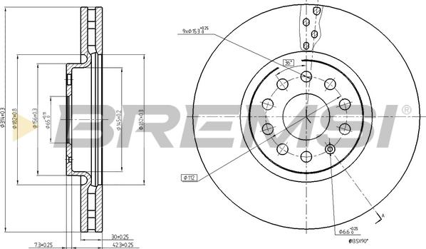 Bremsi CD8016V - Гальмівний диск autozip.com.ua