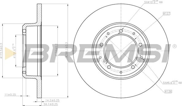 Bremsi CD8083S - Гальмівний диск autozip.com.ua