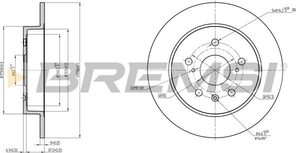 Bremsi CD8075S - Гальмівний диск autozip.com.ua