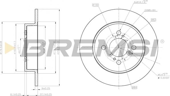 Bremsi CD8071S - Гальмівний диск autozip.com.ua