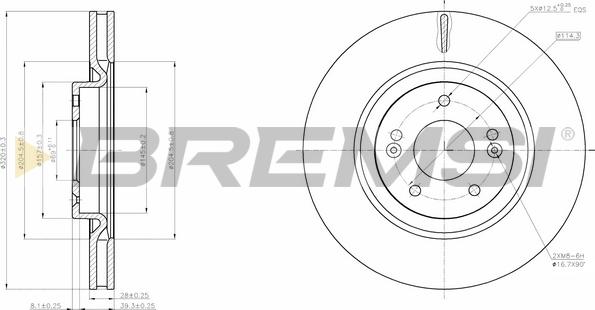 Bremsi CD8199V - Гальмівний диск autozip.com.ua