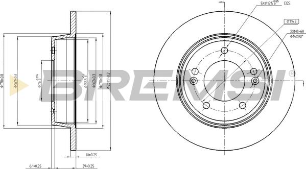 Bremsi CD8193S - Гальмівний диск autozip.com.ua