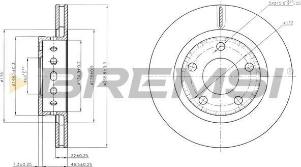 Bremsi CD8151V - Гальмівний диск autozip.com.ua