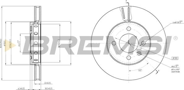 Bremsi CD8184V - Гальмівний диск autozip.com.ua