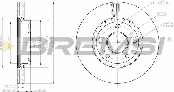 Bremsi CD8187V - Гальмівний диск autozip.com.ua