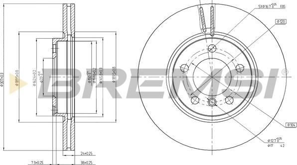 Bremsi CD8125V - Гальмівний диск autozip.com.ua