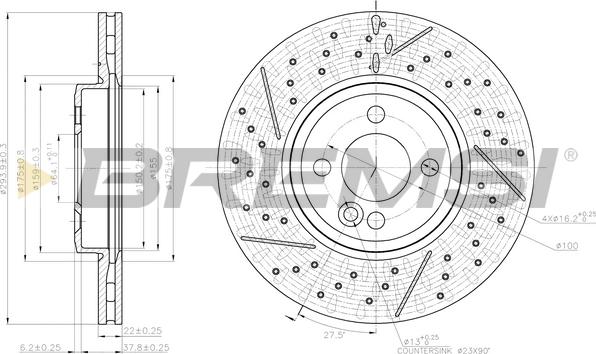 Bremsi CD8126V - Гальмівний диск autozip.com.ua