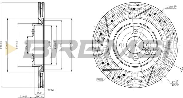 Bremsi CD8121V - Гальмівний диск autozip.com.ua