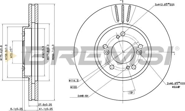 Bremsi CD8175V - Гальмівний диск autozip.com.ua