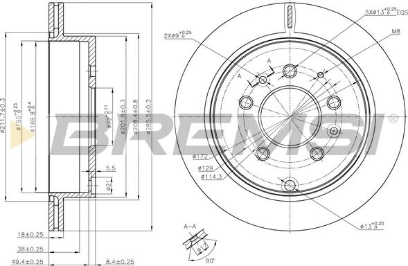 Bremsi CD8261V - Гальмівний диск autozip.com.ua