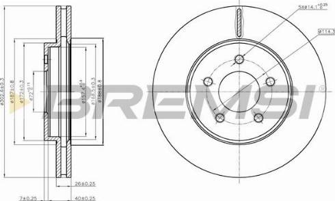 Bremsi CD8206V - Гальмівний диск autozip.com.ua