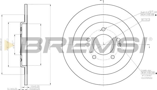 Bremsi CD8201S - Гальмівний диск autozip.com.ua