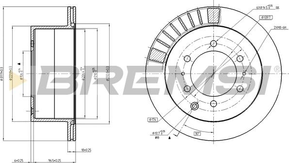 Bremsi CD8215V - Гальмівний диск autozip.com.ua