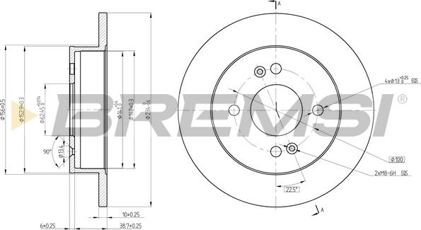 Bremsi CD8213S - Гальмівний диск autozip.com.ua