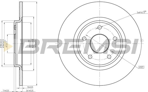 Bremsi CD8217S - Гальмівний диск autozip.com.ua