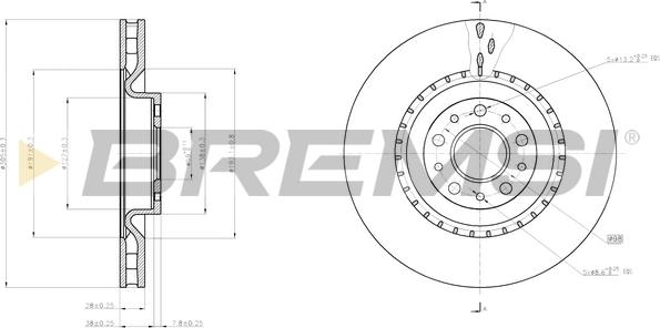 Bremsi CD8289V - Гальмівний диск autozip.com.ua