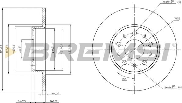 Bremsi CD8286S - Гальмівний диск autozip.com.ua