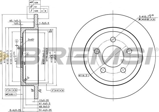 Bremsi CD8288S - Гальмівний диск autozip.com.ua