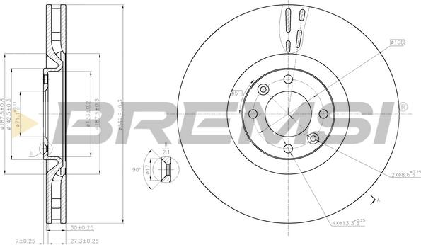 Bremsi CD7999V - Гальмівний диск autozip.com.ua