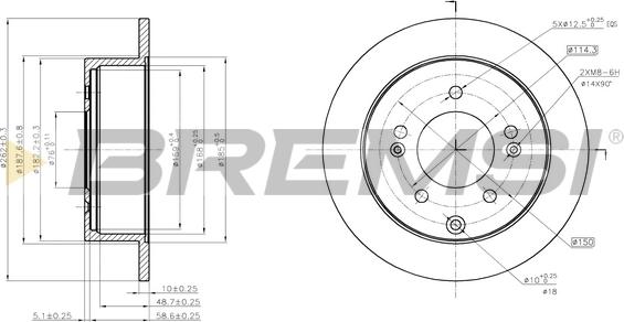 Bremsi CD7945S - Гальмівний диск autozip.com.ua