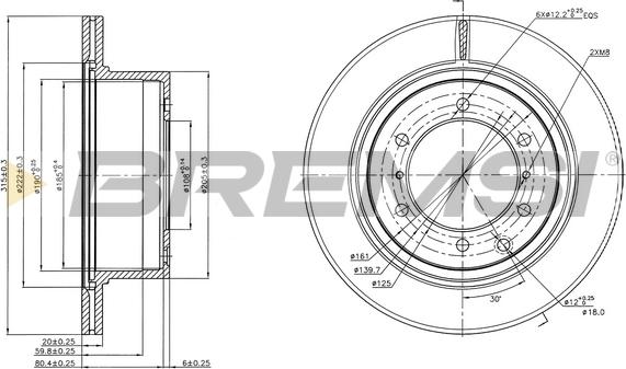 Bremsi CD7954V - Гальмівний диск autozip.com.ua