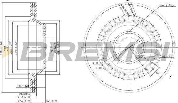 Bremsi CD7906V - Гальмівний диск autozip.com.ua