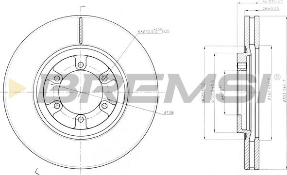 Bremsi CD7902V - Гальмівний диск autozip.com.ua