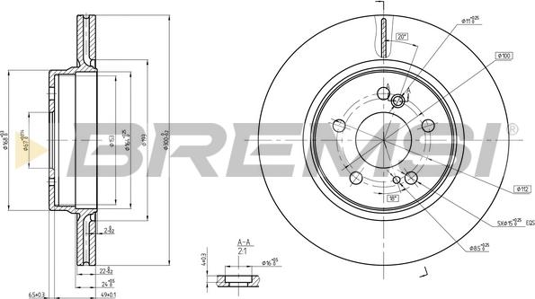 Bremsi CD7907V - Гальмівний диск autozip.com.ua