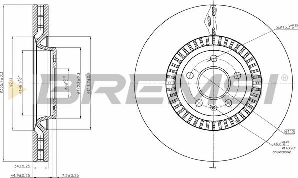 Bremsi CD7987V - Гальмівний диск autozip.com.ua