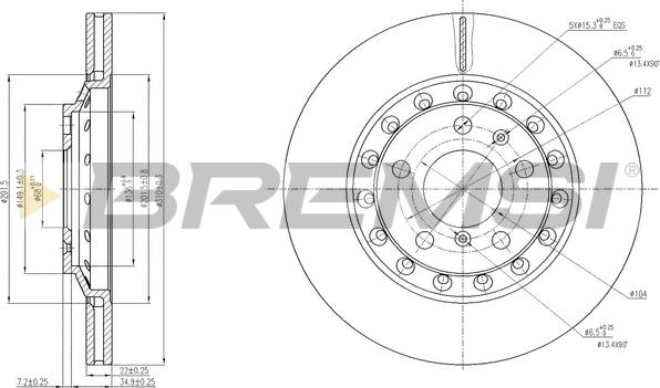 Bremsi CD7934V - Гальмівний диск autozip.com.ua