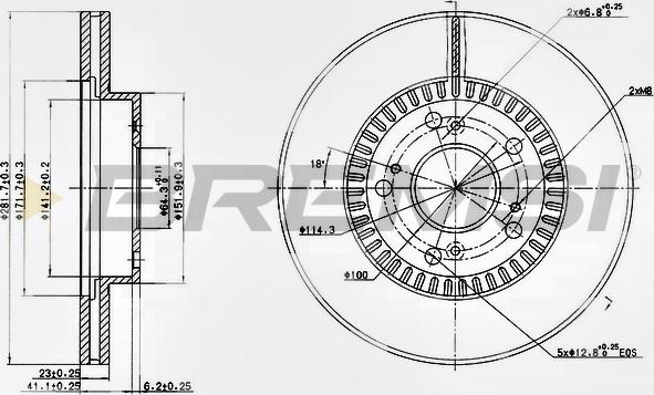 Bremsi CD7496V - Гальмівний диск autozip.com.ua