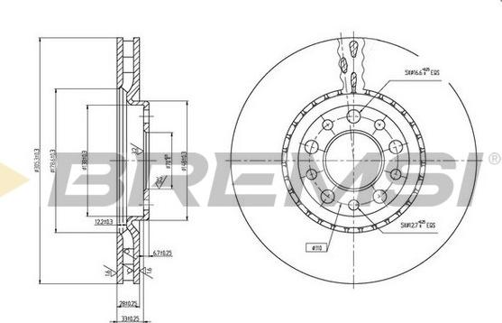 Bremsi CD7449V - Гальмівний диск autozip.com.ua