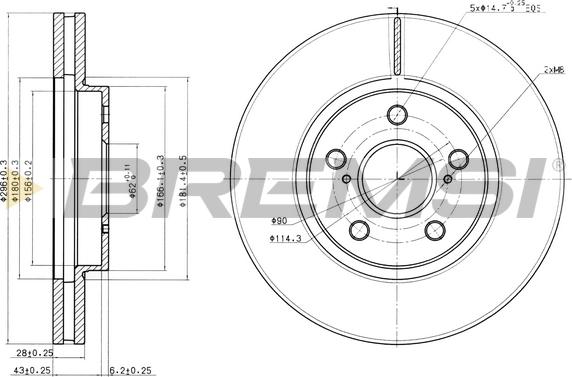 Bremsi CD7446V - Гальмівний диск autozip.com.ua