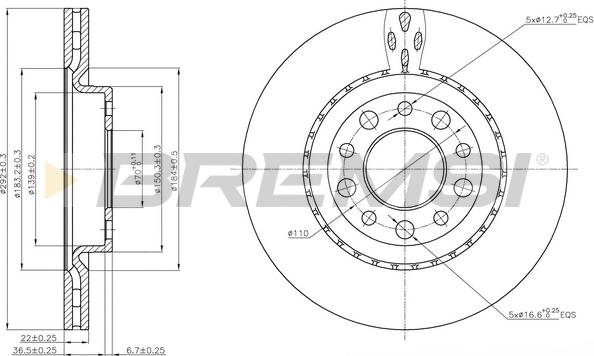 Bremsi CD7456V - Гальмівний диск autozip.com.ua