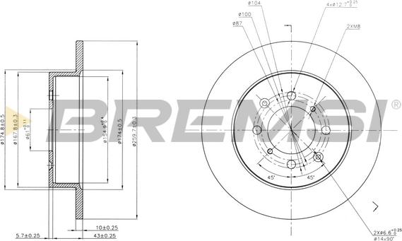 Bremsi CD7466S - Гальмівний диск autozip.com.ua