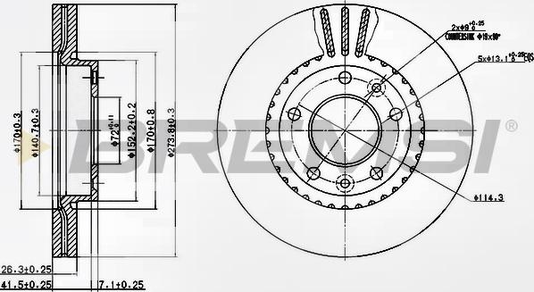 Bremsi CD7460V - Гальмівний диск autozip.com.ua