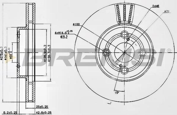 Bremsi CD7461V - Гальмівний диск autozip.com.ua