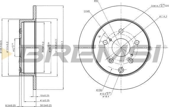 Bremsi CD7409S - Гальмівний диск autozip.com.ua